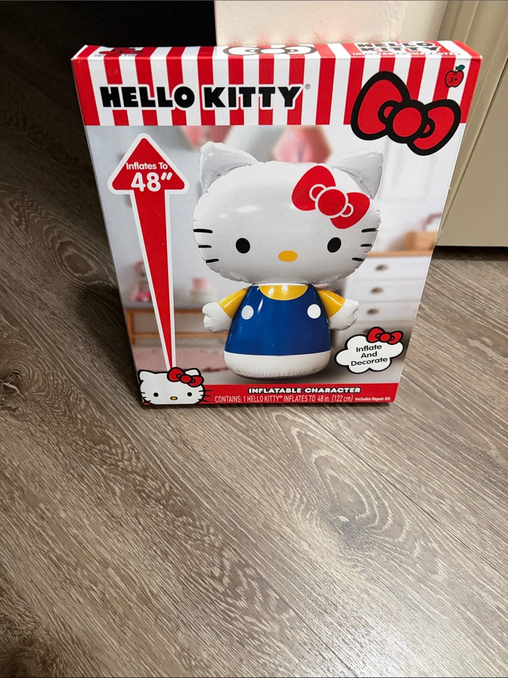 Hello Kitty Inflatable Character Toy - White, Red, Blue, Yellow